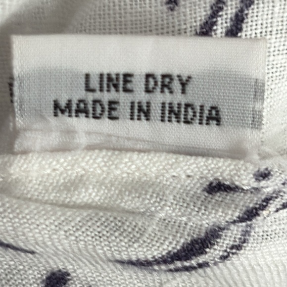 Roberta Freymann Linen Popover Long Sleeve Stamped Dragonfly Tunic Top - Sz XS - Picture 8 of 8